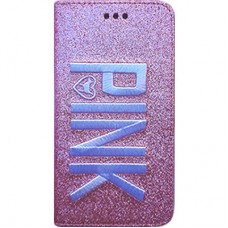 Capa Book Cover iPhone 7/8 e SE 2020/2022 - Gliter Pink Rosa